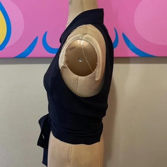 Moschino Silk Wrap Blouse Cruise Me Baby Sleeveless - Picture 8 of 12